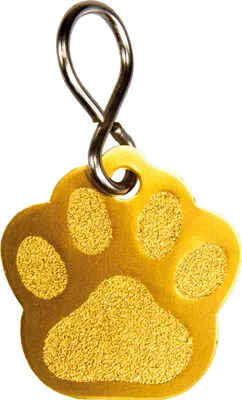 Produktbild von Schecker Hundemarke - Schmuckanhänger Pfote inkl. Gravur Namen und Tel. 33 x 34 mm Gold