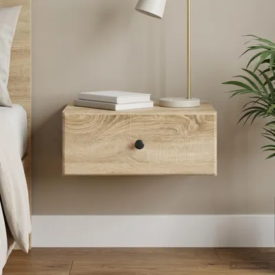 Immagine prodotto di vidaXL Comodino da parete in rovere Sonoma 49 x 34,5 x 20 cm