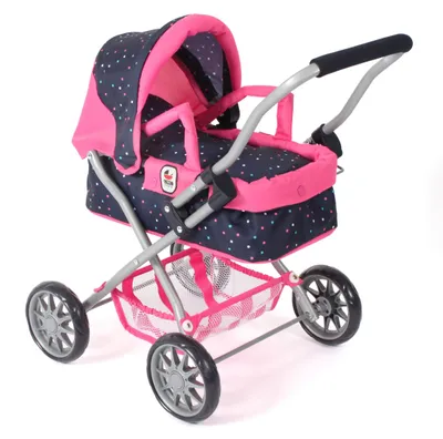 Produktbild von Bayer Chic 2000 Puppenwagen Smarty | Kompakter Kinderwagen mit Tragetasche & Verdeck | Für Kleinkinder ab 2 Jahren geeignet, Konfetti pink