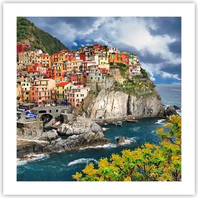Produktbild von Poster - Poster ohne Rahmen - Italien küste felsen landschaft - 50x50 cm - Wand Bild - Wanddeko - Wandbilder - Kunstposter - Wandposter - Bilder - Kunstdruck - Wandbild - P2XAC50x50-2710