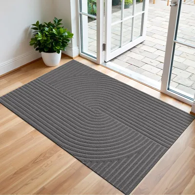 Immagine prodotto di Tappetino antiscivolo 80 x 120 cm, adatto per interni ed esterni, di colore grigio, lavabile