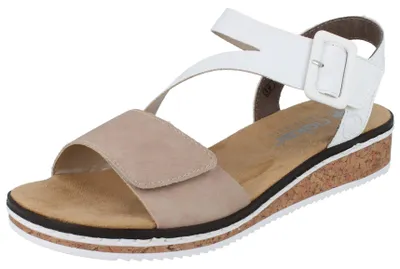 Produktbild von RIEKER Damen Keilsandalette weiss beige Kunstleder - Größe: 37