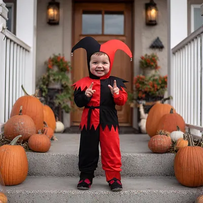 Productafbeelding van Creepy Joker Kostuum voor Kinderen voor Halloween