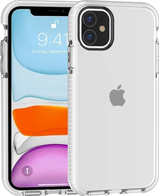 Produktbild von Mobigear Full Bumper iPhone 11 Hülle Hardcase Backcover Stoßfest - Weiß / Transparent