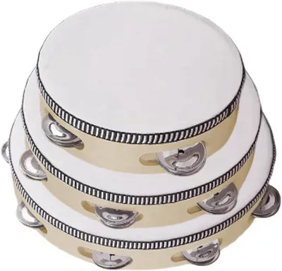 Produktbild von Tambourin Set - Percussion Instrument - Drei verschiedene Größen bis 25 cm Durchmesser