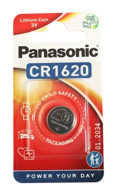 Productafbeelding van Panasonic CR1620, 3V lithium knoopcel, verpakking: blisterverpakking (1 stuk)