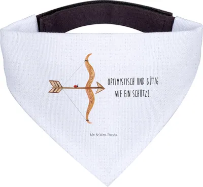 Produktbild von Mr. & Mrs. Panda Dreieckstuch Sternzeichen Schütze - Weiß - Geschenk, Halstuch Hund, Hunde Schal, Bandana, Für, Hals Tuch, Schützenfest, Geburtstag Dezember, November