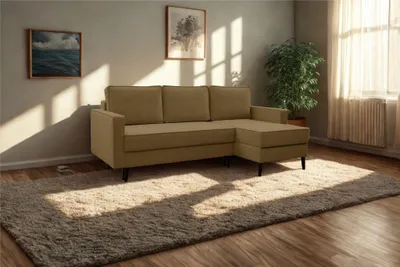 Produktbild von Kaiser Möbel Ecksofa mit schlaffunktion und bettkasten, Ecksofa L-Form, Eckcouch L-Form KEBI stoff Curio Braun Rechts