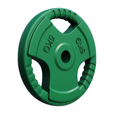 Produktbild von GORILLA SPORTS® Hantelscheiben - 5kg Gewichte, 30mm, aus Gusseisen mit Gummi Gripper, Grün - Gewichtsscheiben