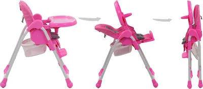 Produktbild von " " Baby-Hochstuhl ergonomische Design Rosa und Grau NeuMöbel 9032778