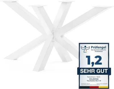 Produktbild von HOLZBRINK Tischbeine aus Metall, Tischgestell für Esstisch Gartentisch Konferenztisch, 150x70x72 cm (LxBxH), Weiss, 1 Stück