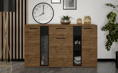 Image de AX LIVING Formilo Buffet Commode chene Lefkas avec tiroir 140,4cm