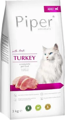 Produktbild von DOLINA NOTECI Piper Animals with turkey - Trockenfutter für Katzen - 3 kg