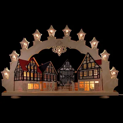 Produktbild von 3D-Doppelschwibbogen Altstadt (66x41x6cm) von Weigla Holzkunst