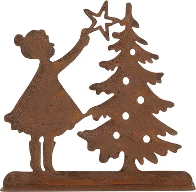 Immagine prodotto di Figura di decorazione natalizia Clayre & Eef 14x5x14 cm in metallo marrone
