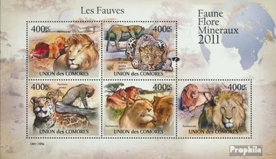 Produktbild von Briefmarken Komoren 2011 Mi 3043-3047 Kleinbogen (kompl. Ausg.) postfrisch Katzen