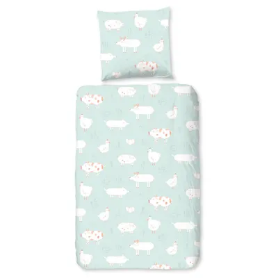 Immagine prodotto di Set di biancheria da letto per bambini Good Morning PETTING Z 135x200 cm verde menta