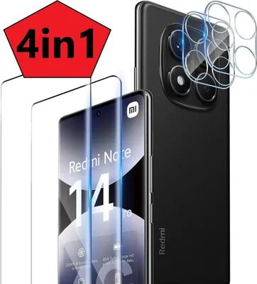 Produktbild von 4in1 Set für Xiaomi Redmi Note 15 Pro 5G 2x Display Schutzglas + 2x Kameraschutz 9H Panzerfolie