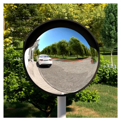 Produktbild von Konvexer Verkehrsspiegel für den Außenbereich Schwarz Ø45 cm aus Polycarbonat