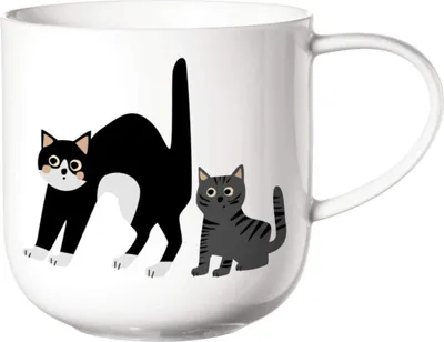 Image de ASA Selection coppa cats & dogs Tasse à anse Surprised Cats, Tasse à café, Mug, Café Tasse, Thé, Fine Bone China, Blanc, 400 ml, 19443014