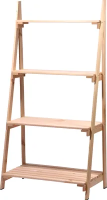Produktbild von dobar Großes Blumenregal mit 4 Ablageflächen, robustes Pflanzenregal für drinnen & draußen, 75 x 39 x 146, Kiefer