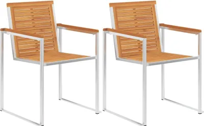 Obrázek produktu pro vidaXL Zahradní židle s polštářem 2 ks. Masivní dřevo akácie a ocel
