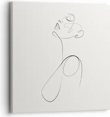 Produktbild von Bild auf Leinwand - Leinwandbild - Einteilig - Linie Linie Frau - 30x30cm - Wand Bild - Wanddeko - Wandbilder - Leinwanddruck - Bilder - Wanddekoration - Leinwand bilder - Wandbild - AC30x30-5112