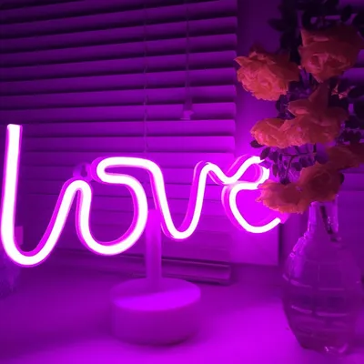 Produktbild von NEON LED Licht, dekorative Stand-Leuchte, Love pink, ca. 16 x 28 x 8,5 cm
