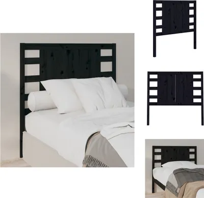 Produktbild von vidaXL Kopfteil Schwarz 96x4x100 cm Massivholz Kiefer -  Kopf- & Fußenden