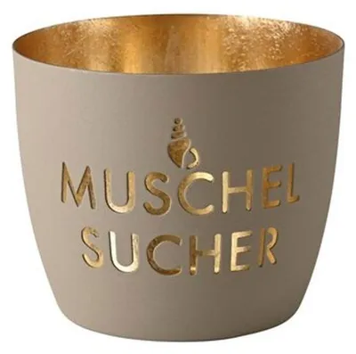 Produktbild von Gift Company Windlicht Madras Muschelsucher Sandstone/Gold