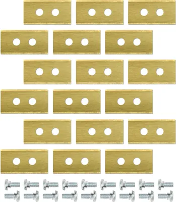Image de Wiltec Lot de 18 lames de rechange pour robot tondeuse V2 – en Acier inoxydable et Titane – 35 x 18 mm – épaisseur 0,75 mm – Tonte de Gazon Pelouse, Jardinage