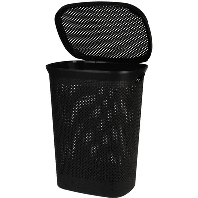 Produktbild von Wäschekorb aus Kunststoff, schwarz, 60 l