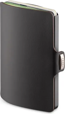 Produktbild von Audi I-Clip Slim Wallet Geldbörse schwarz, 8,8x6,5x1,6 cm, 10 Kartenfächer, Geldscheinklammer