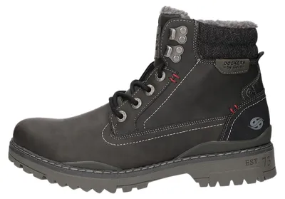 Image de Dockers by Gerli Chaussures pour hommes doublées à chaud Bottes à lacets Noir Loisirs, Taille:45 EU