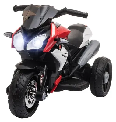 Obrázek produktu pro Elektrické dětské motorkářské vozítko – černá a červená barva | Barva: černá a červená | Rozměry: 42 x 86 x 52 cm
