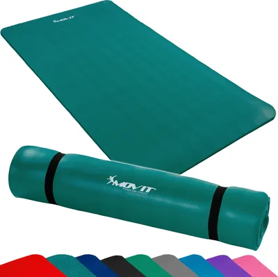 Produktbild von MOVIT Gymnastikmatte Pilates, Gymnastik, Yoga, Matte - hautfreundlich und , Yogamatte für Zuhause oder Unterwegs - 190x100x1,5cm, Petrol