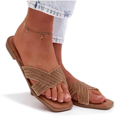 Produktbild von Damen flache goldene Zinnia Sandalen 39