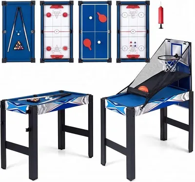 Imagen del producto de Mesa de juego 6 en 1, mesa multifuncional con air hockey y baloncesto