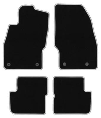 Image de Tapis de sol en moquette pour Opel Corsa D 2006-2015 (à hayon) – jeu 4 pièces, noir/argent, sur mesure – Wielganizator CARLUX