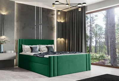 Produktbild von Boxspringbett CELESTA – 140x200, Grün + GRATIS Topper