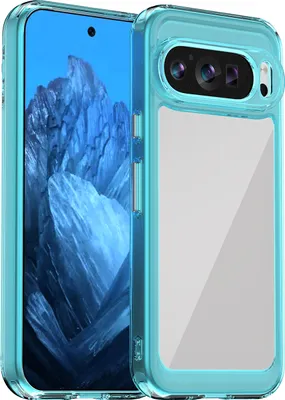 Produktbild von Schutzhülle für Google Pixel 10 Klar Rückseite Stoßfeste TPU Silikon Bumper Hülle Hellblau