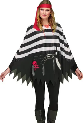 Produktbild von Piratin Poncho - Karnevalskostüm Damen Fasching