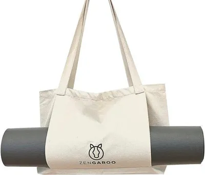 Image de Grand tapis de sport en toile pour femmes et hommes, grand format, avec sac de transport, pour l'entraînement, la salle de sport, tapis de sport portable