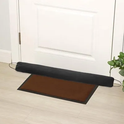 Schwarze Türdichtungsstreifen 2 Stück - Schallschutz - Windstopper - Türdichtung 93x11cm