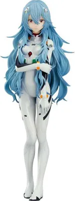 Productafbeelding van Reconstructie van de Evangelion Pop Up Parade PVC-beeldje van Rei Ayanami: Versie met lang haar (3e editie). 17 cm