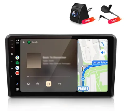 Zdjęcie produktu dla Radio samochodowe 4+64GB z kamerą i mikrofonem, kompatybilne z Audi A3 S3 RS3 (model 8P, 8V) w latach 2003-2013. Funkcje: Carplay, Android Auto, radio multimedialne, nawigacja GPS, Wi-Fi, Bluetooth, DAB+, RDS, sterowanie z kierownicy