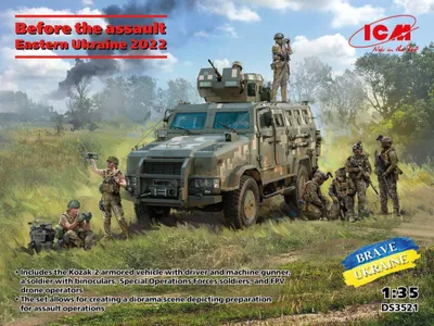 Produktbild von ICM DS3521 – 1:35 Vor dem Angriff. Ostukraine 2022 – Kozak-2 + Figuren
