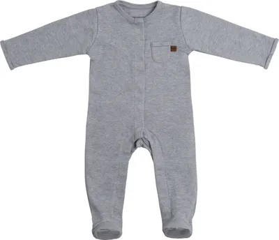 Produktbild von Baby's Only Strampler mit Füßen Melange - Grau - 56 - 100% Baumwolle
