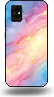 Produktbild von Smartphonica Handyhülle geeignet für Samsung Galaxy A71 5G mit Regenbogen Glitter Marmor Print - TPU Backcover Case Regenbogen Glitter Marmor Design