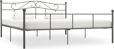 Produktbild von Bettgestell Klassische Bett Polsterbett Grau Metall 180¡Á200 cm